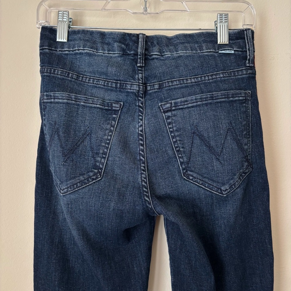 MOTHER High Waisted Looker Jeans Sz 26 Here Kitty Kitty Glitter Racer - Picture 6 of 12